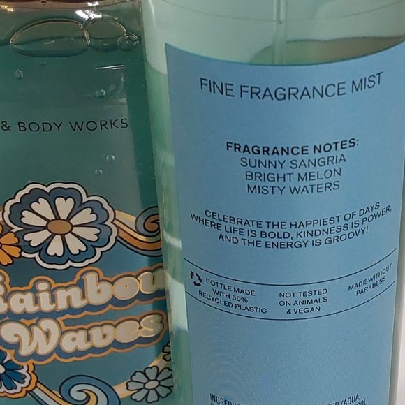 BATH & BODY WORKS 'RAINBOW WAVES' 2-PIECE BODY MIST, WASH SET 'DISCO EDITION' - Picture 6 of 14